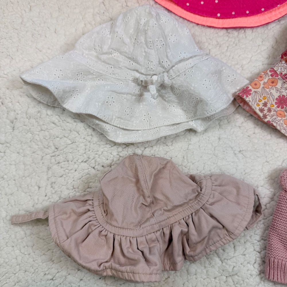 Baby Girl Sun Hat & Beanie Lot Gap, Carter’s & More Multi-Size - Picture 3 of 12